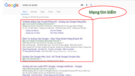 Quảng cáo google tìm kiếm