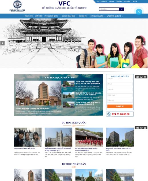 mẫu thiết kế website du học
